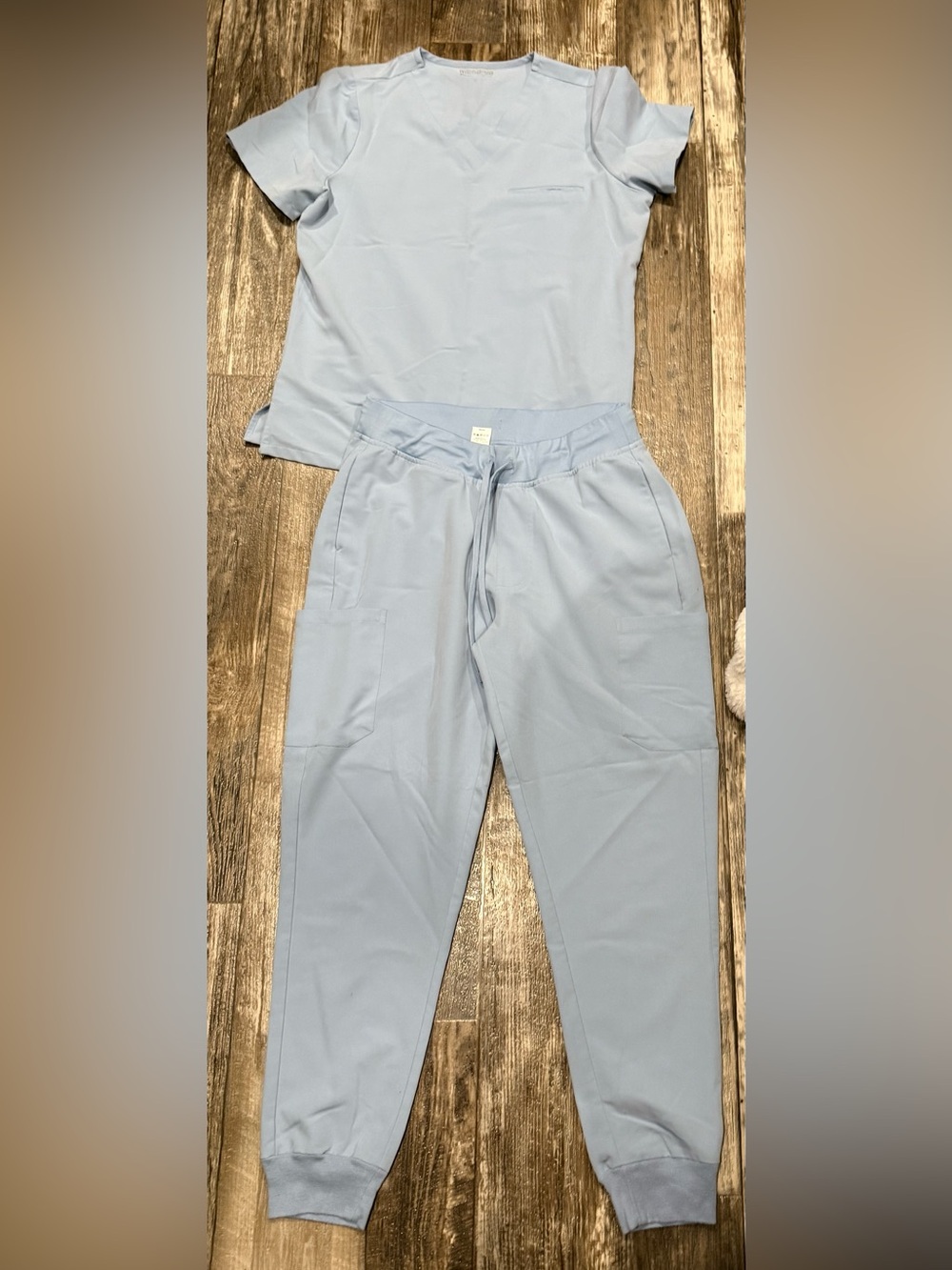 Women's Light Blue Drawstring Cargo Jogger Pants - Comfortable Everyday Fit